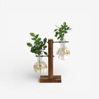 Tabletop Vase | Bulbous Body & Curved Base | Brown Finish