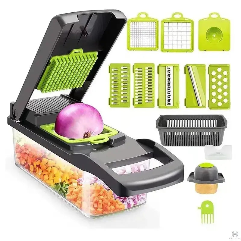 Vegetable Chopper | Interchangeable Blades & Catch Container