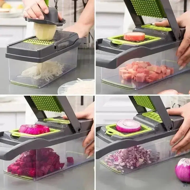 Vegetable Chopper | Interchangeable Blades & Catch Container