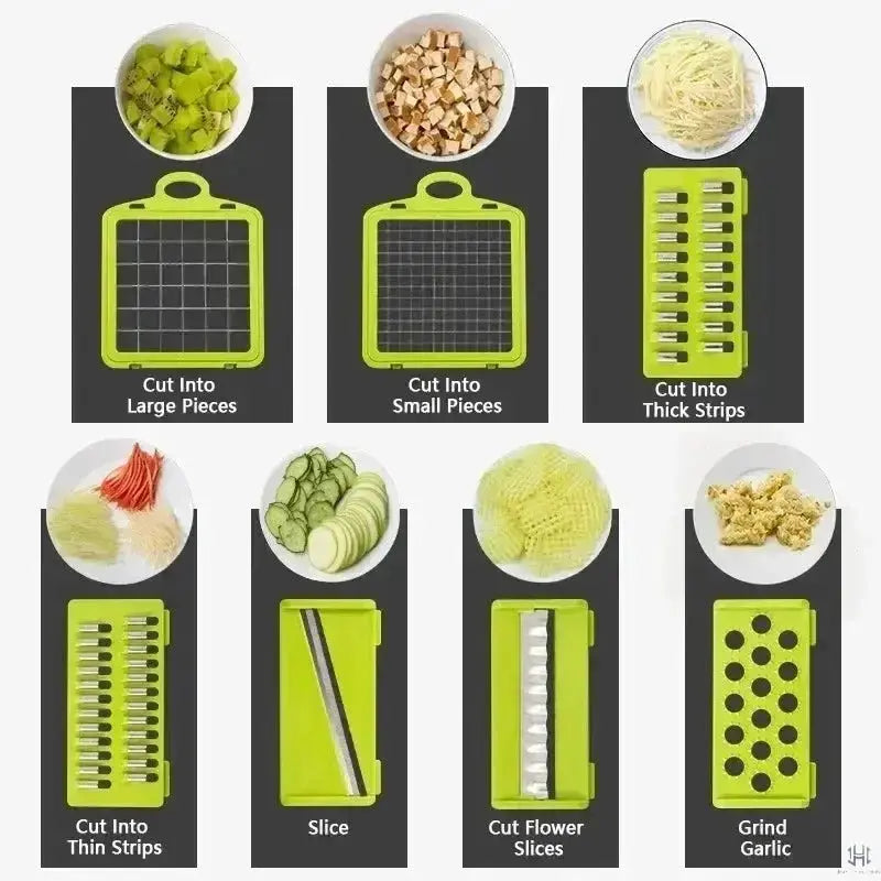 Vegetable Chopper | Interchangeable Blades & Catch Container