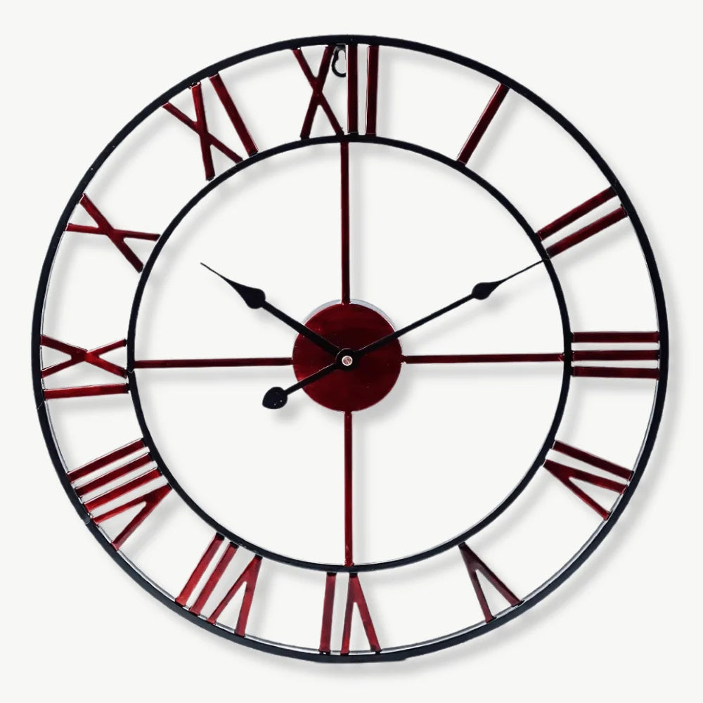 Wall Clock | Copper-Red Metal Finish | Silent Quartz Movement