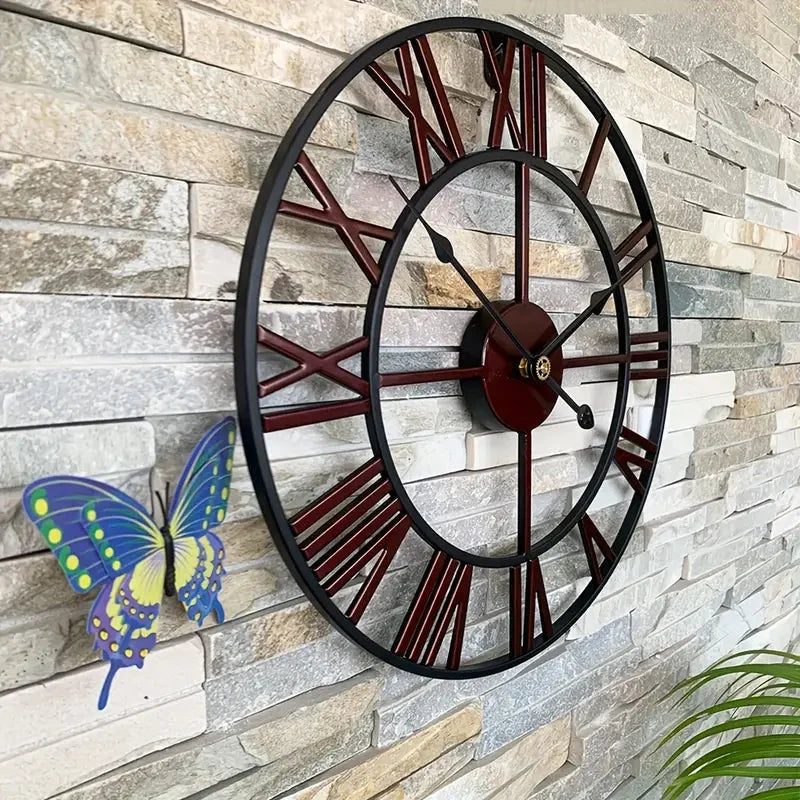 Wall Clock | Copper-Red Metal Finish | Silent Quartz Movement