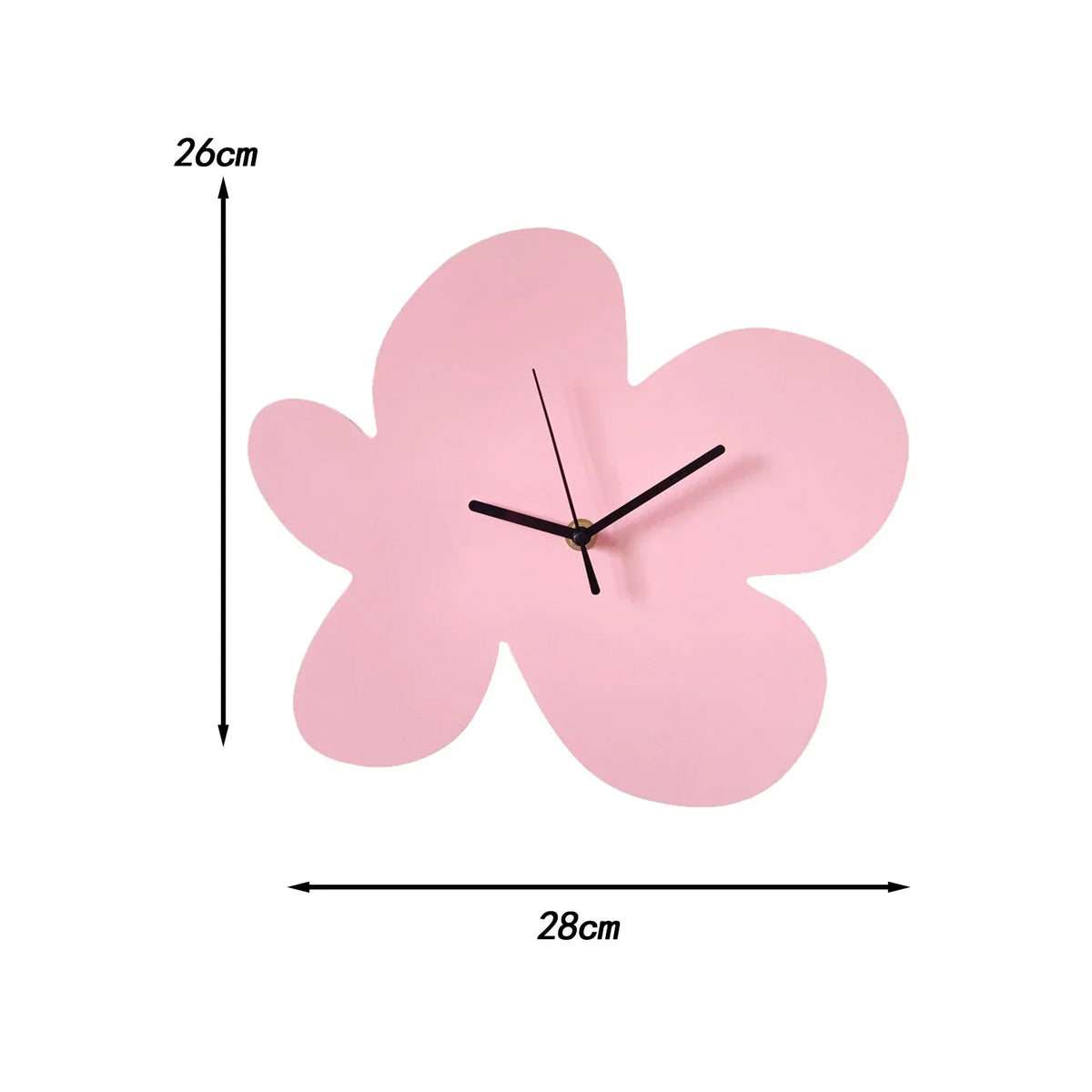 Wall Clock | Floral Pattern & Silent Movement | 28 × 26 cm