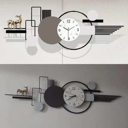 Wall Clock | Geometric Metal Frame & Silent Operation