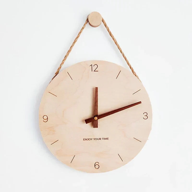 Wall Clock | Minimalist Craft Board & Walnut Hands | 30 cm