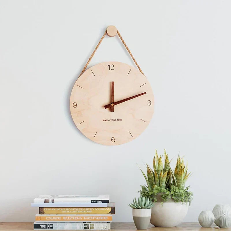 Wall Clock | Minimalist Craft Board & Walnut Hands | 30 cm