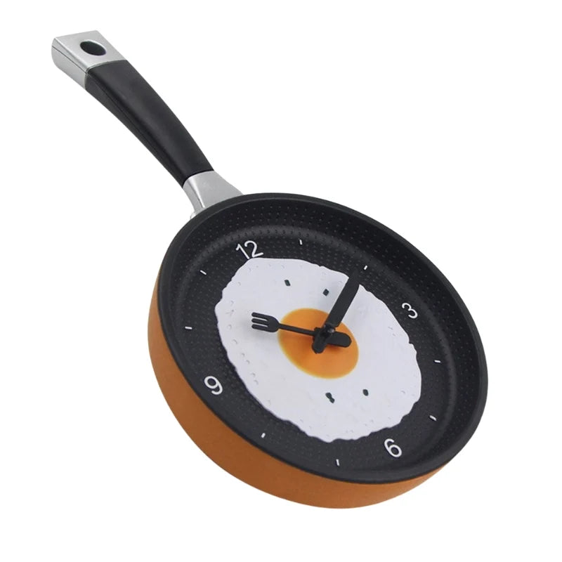 Wall Clock | Frying Pan Shape with Fried Egg | ABS Construction