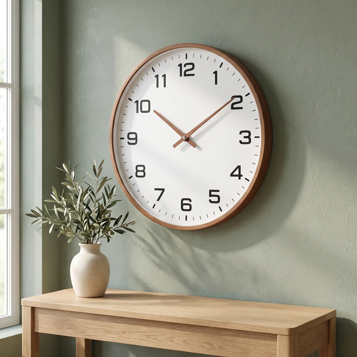 Wall Clock | Silent Quartz Movement & Wooden Frame