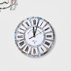 Wall Clock | Vintage Cafe Style & Roman Numerals | Silent Quartz Movement