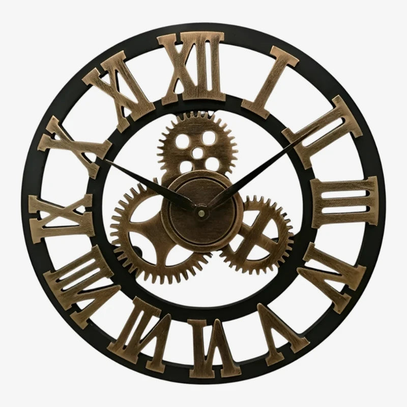 Wall Clock | Gear-Accented Bamboo & Wood | Digital Display