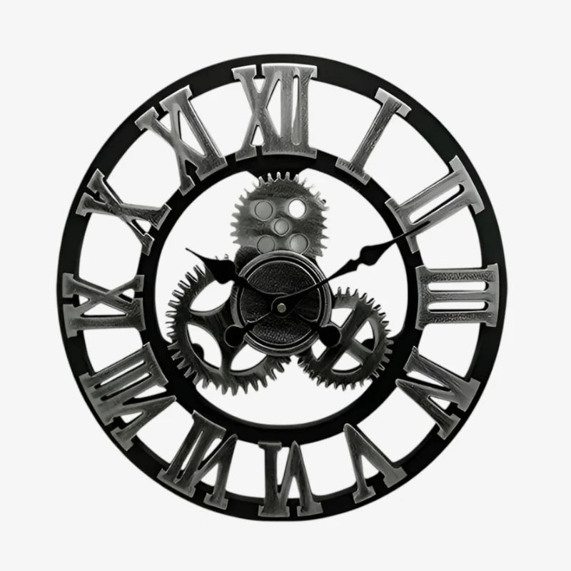 Wall Clock | Gear-Accented Bamboo & Wood | Digital Display