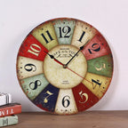 Wall Clock | Clear Printed Numbers | Wood-Look Round Frame