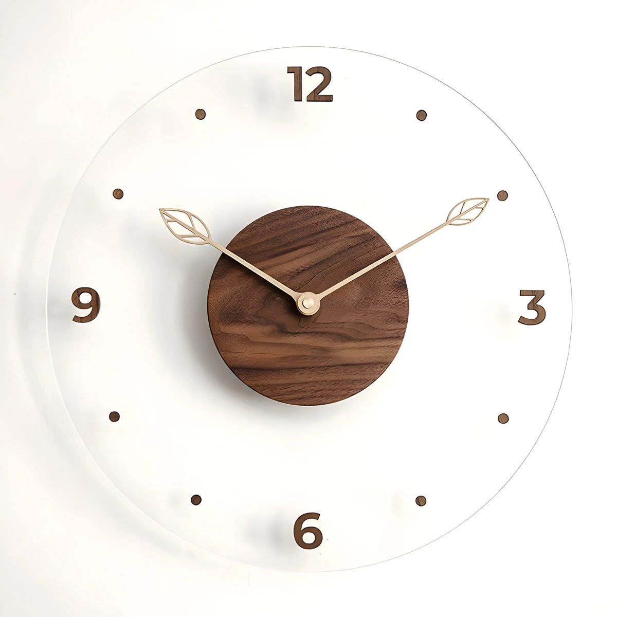 Wall Clock | Slim Wood Frame | Easy-to-Read Silent Dial