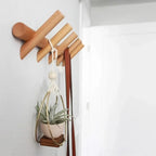 Wall Coat Rack | Solid Oak Rounded Pegs | 5 Pegs