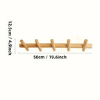 Wall Coat Rack | Solid Oak Rounded Pegs | 5 Pegs