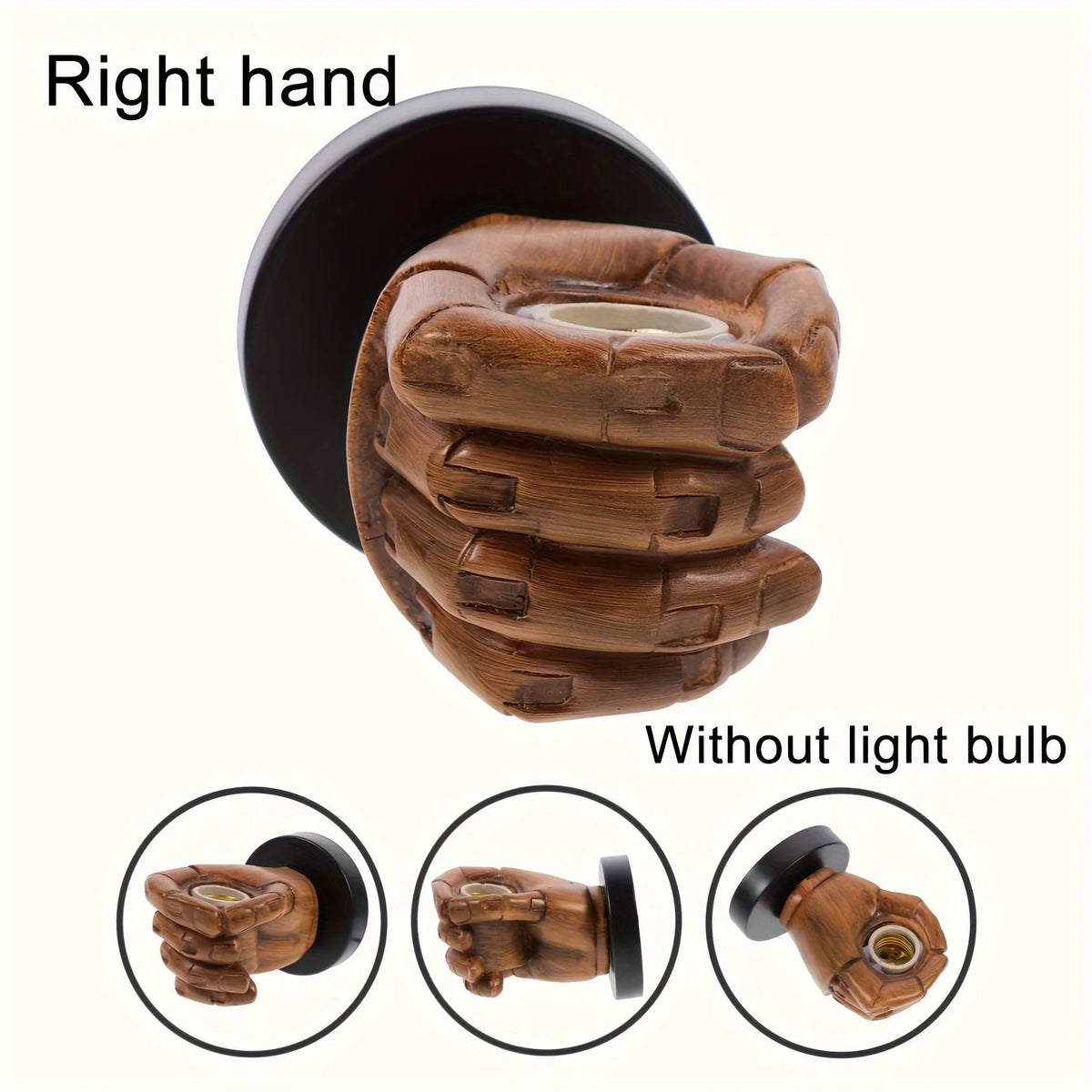 Wall Lamp | Hand-Shaped Sculptural Resin Construction & E26 Socket | Left Or Right Hand
