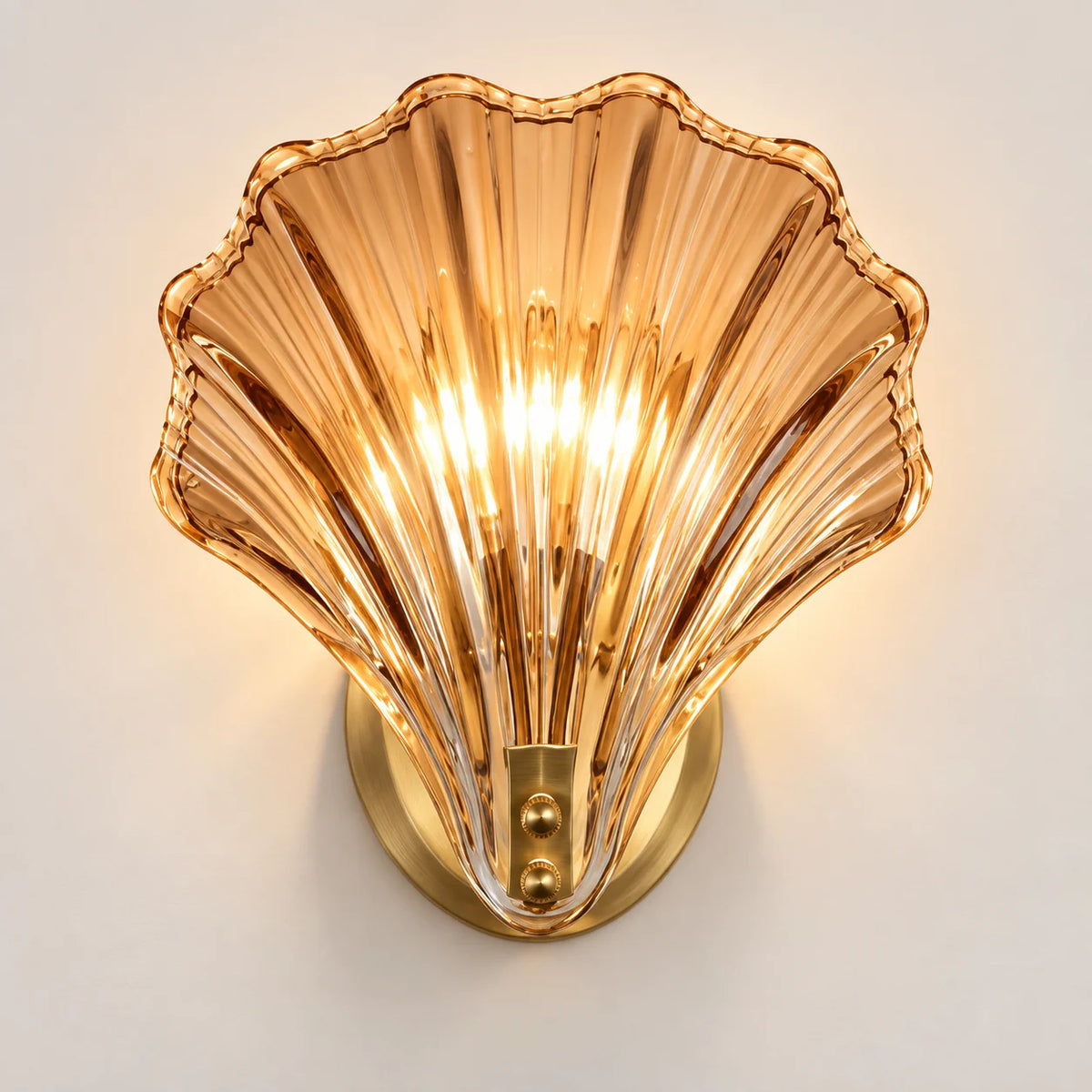 Wall Lamp | Minimalist Glass Shade & Button Switch | 20 cm Diameter