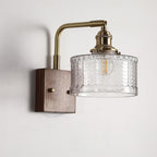 Wall Lamp | Round Glass Shade | Walnut Wood Base