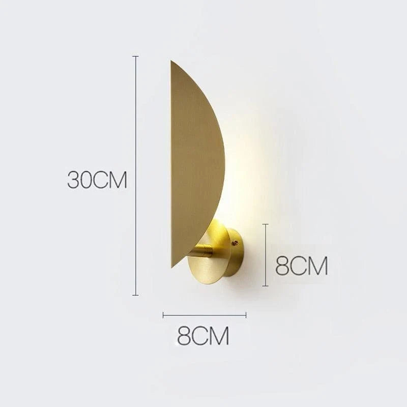 Wall Lamp | Rectangular Metal Frame & Gold Finish | Integrated Switch