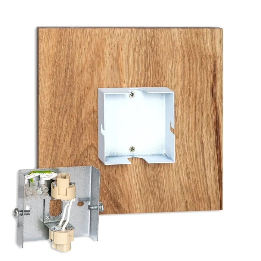 Wall Light | Square Wood-Look Indirect LED | 22/28 cm