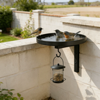 Wall-Mounted Bird Bath | Weatherproof Iron & 2-in-1 Basin & Hook | 20 cm Basin
