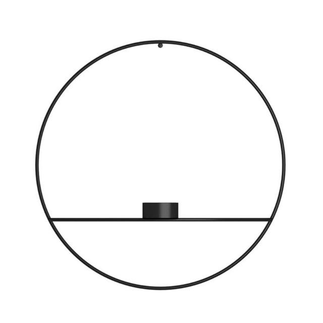 Candle Holder & Vase | Wall-Mounted Dual Container | Geometric Metal