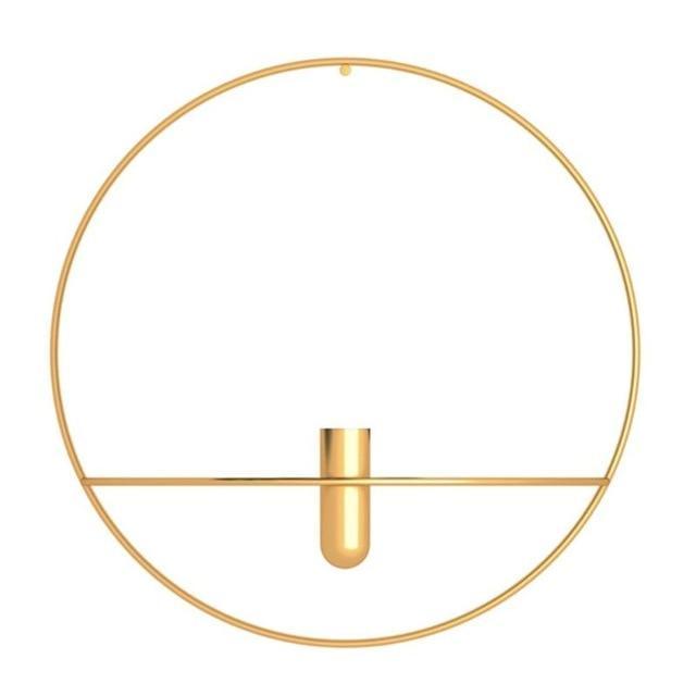 Candle Holder & Vase | Wall-Mounted Dual Container | Geometric Metal