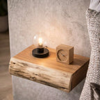 Wall-Mounted Nightstand Shelf | Solid Acacia Wood & Floating Design