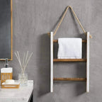 Towel Holder | Vintage Slatted Wood Design | Wall-Mounted