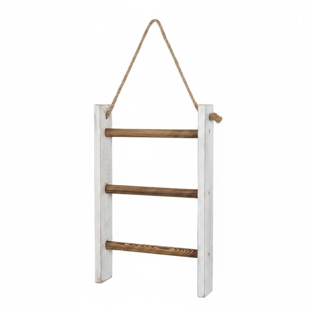 Towel Holder | Vintage Slatted Wood Design | Wall-Mounted