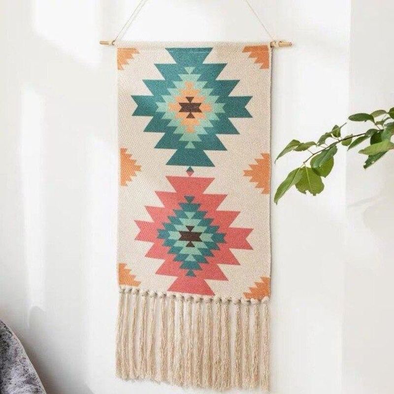 Wall Tapestry | Woven Polyester Surface | Tasseled Edges