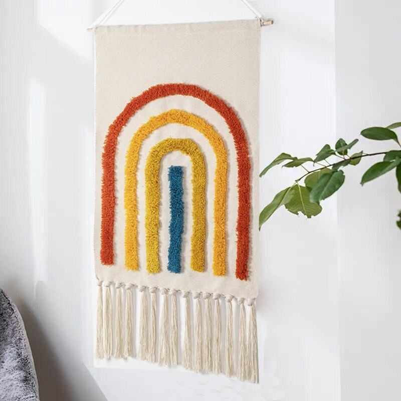 Wall Tapestry | Woven Polyester Surface | Tasseled Edges