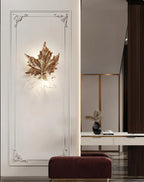 Wall Sconce | Brass & Glass Falling Leaf Design | 31 cm