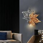 Wall Sconce | Brass & Glass Falling Leaf Design | 31 cm