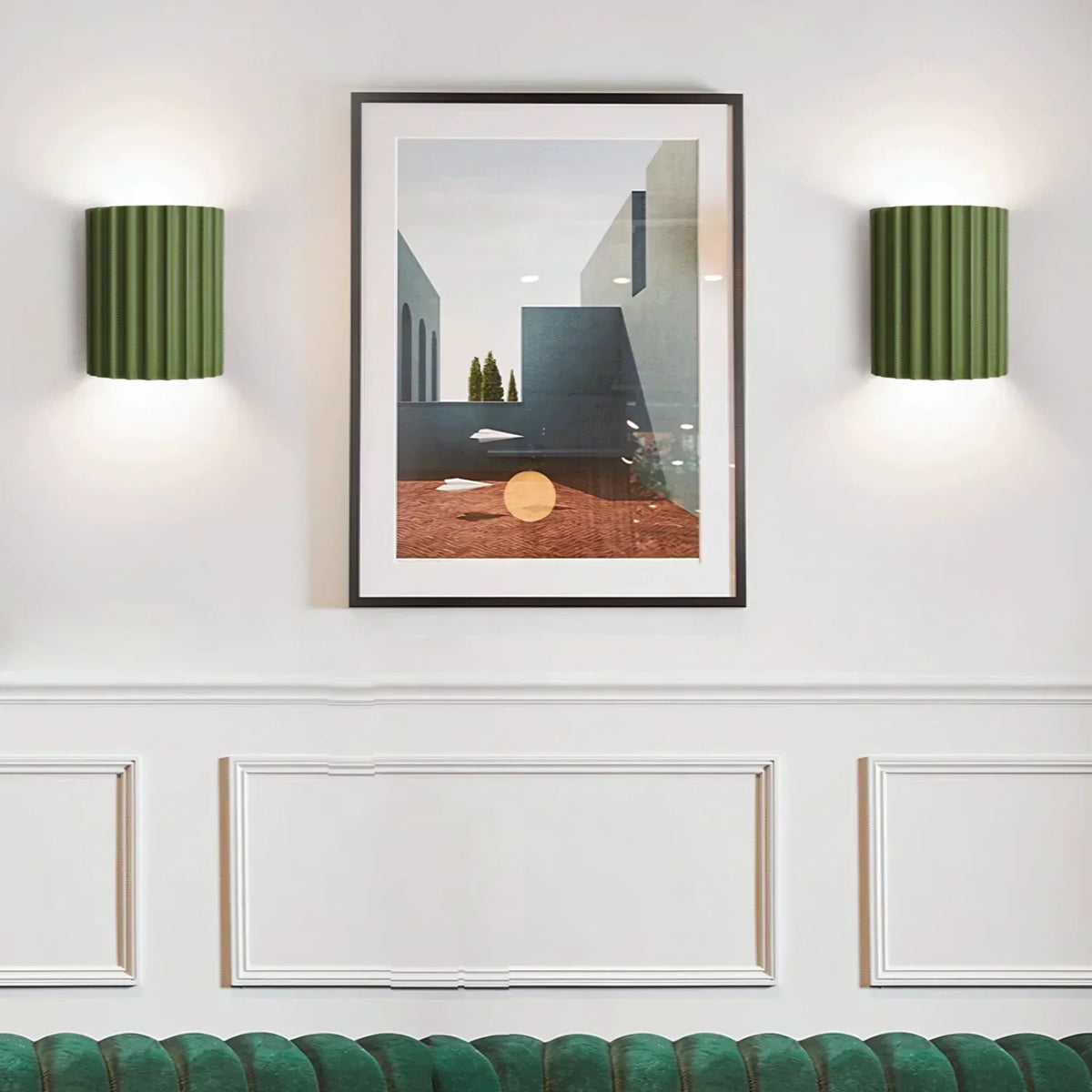 Wall Sconce | Textured Resin Shade | Warm Diffused Light