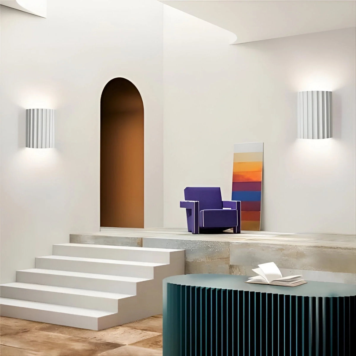 Wall Sconce | Textured Resin Shade | Warm Diffused Light