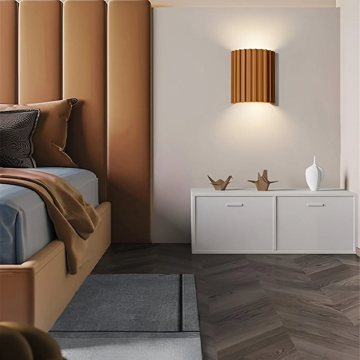 Wall Sconce | Textured Resin Shade | Warm Diffused Light