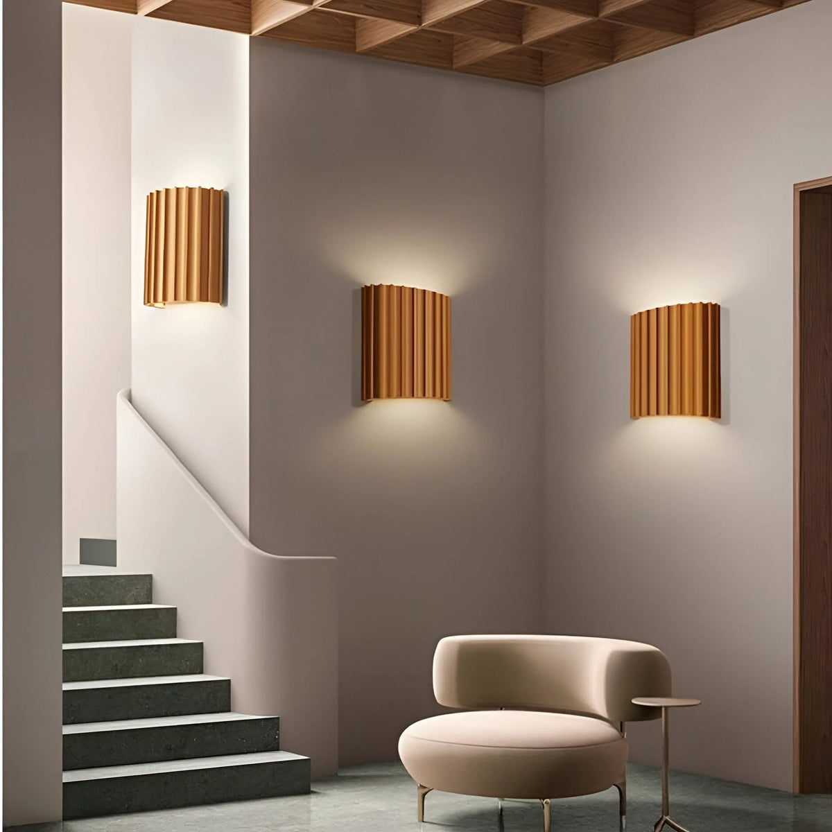 Wall Sconce | Textured Resin Shade | Warm Diffused Light
