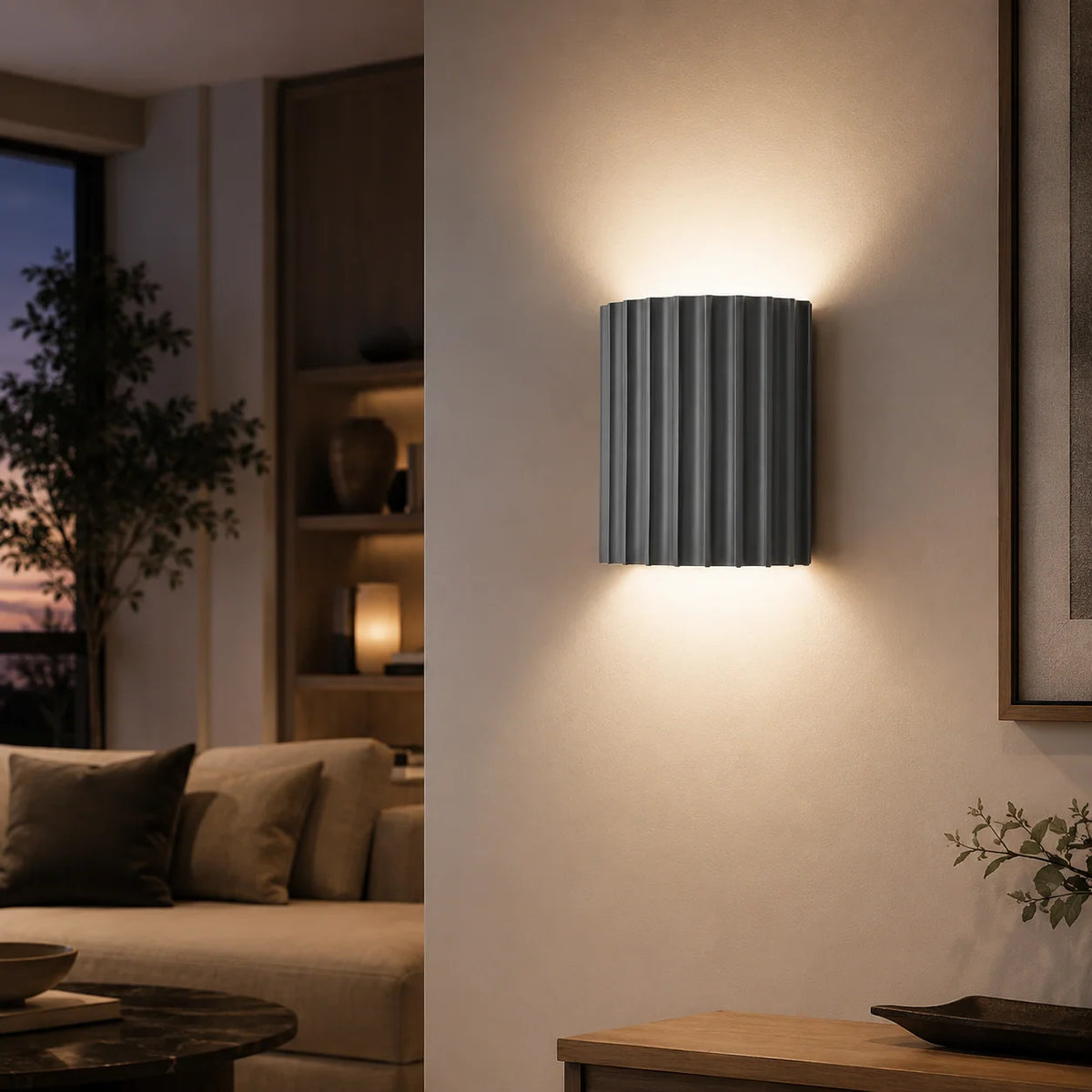 Wall Sconce | Textured Resin Shade | Warm Diffused Light