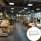Wall Shelf | Metal Grid Back & Wood-Tone Base | No-Drill Mounting