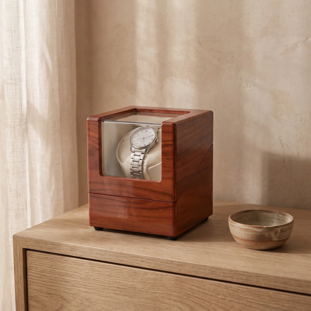 Watch Winder | Quiet Running & Clear Display Window | Single Watch
