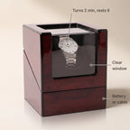 Watch Winder | Quiet Running & Clear Display Window | Single Watch