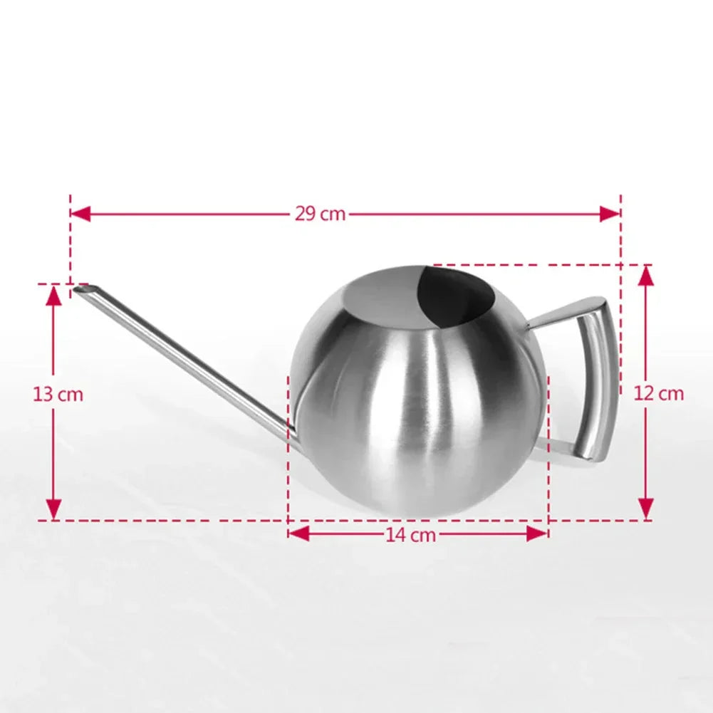 Watering Can | Narrow Precision Spout | Polished Metal & Curved Handle