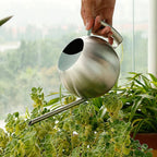 Watering Can | Narrow Precision Spout | Polished Metal & Curved Handle