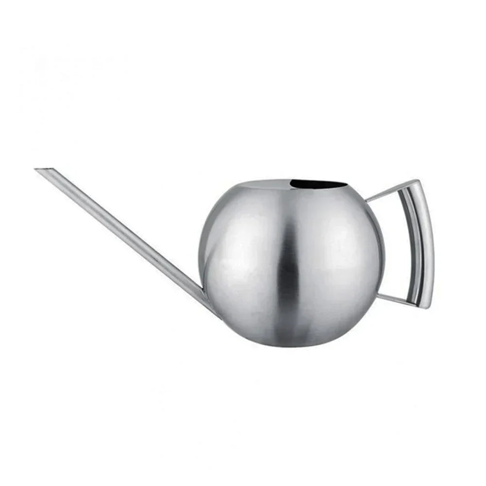 Watering Can | Narrow Precision Spout | Polished Metal & Curved Handle