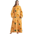 Wearable Blanket Hoodie | Double-Layer Fleece & Sherpa | One Size Fits Most