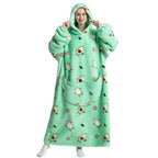 Wearable Blanket Hoodie | Double-Layer Fleece & Sherpa | One Size Fits Most