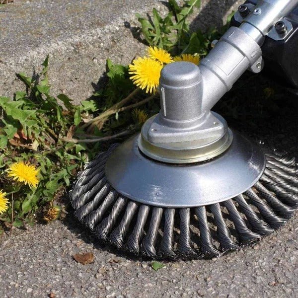 Weed Brush Trimmer | Steel Wire Bristles | Ring-Shaped Head