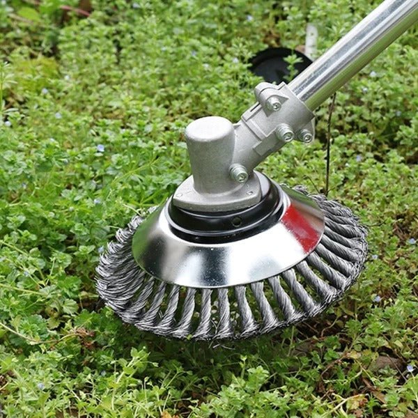 Weed Brush Trimmer | Steel Wire Bristles | Ring-Shaped Head