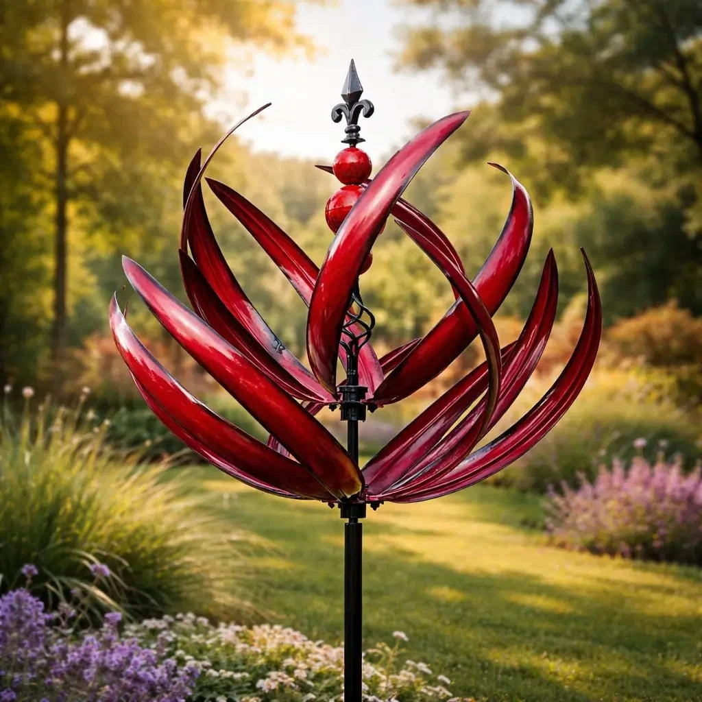 Wind Spinner | 360° Rotating Lotus Design | Weather-Resistant Finish